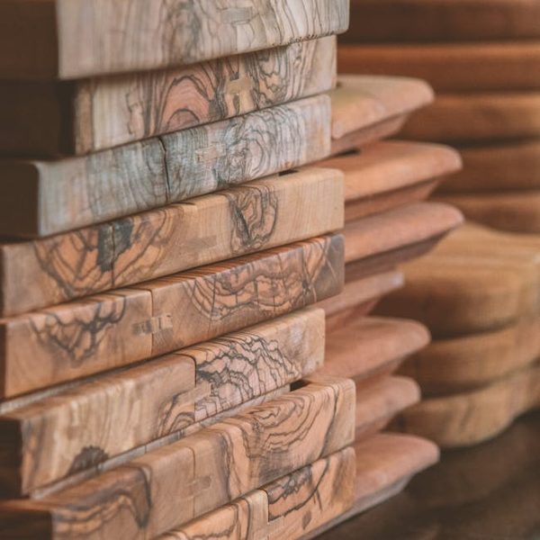 Live-Edge Carved Geometric Border End-Grain Cutting Board