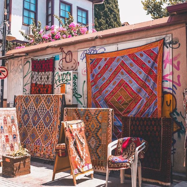 Hand-Knotted Earth Tones Woven Tapestry