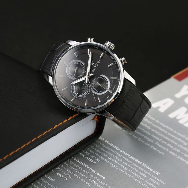 Leather Strap Navy Dial Pocket Watch
